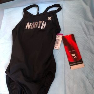 TYR Diamondback Durafast Woman’s Girls’ Brand-New, Black,Swimsuit,Size EU26, NWT